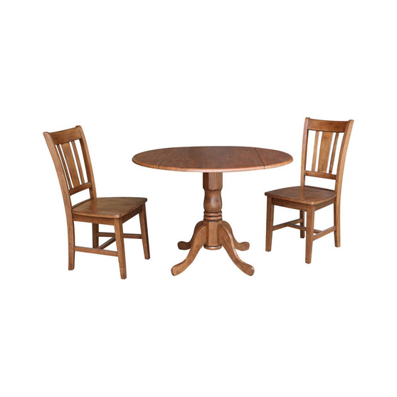 Dual Drop Leaf Table with 2 San Remo Side Chairs, Set of 3