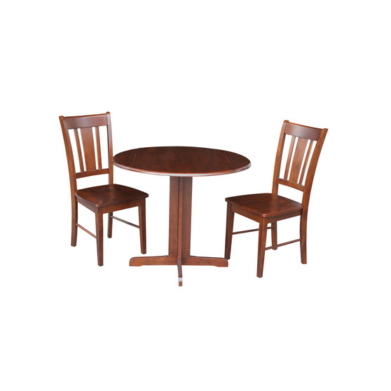 36" Dual Drop Leaf Table With 2 San Remo Chairs