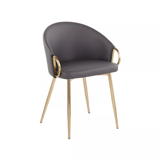 Claire Contemporary Glam Chair Leather