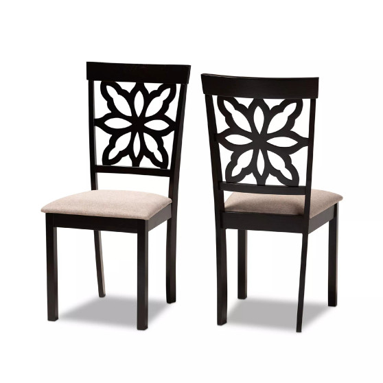 Samwell Modern and Contemporary Fabric Upholstered 2 Piece Dining Chair Set