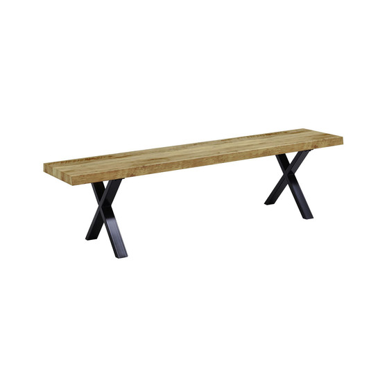 Chidimma Rustic Grain Rectangular Dining Bench, 71"