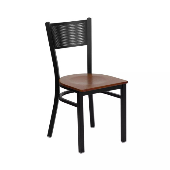 Grid Back Metal Restaurant Dining Chair