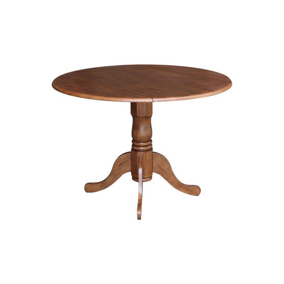 Round Dual Drop Leaf Pedestal Table