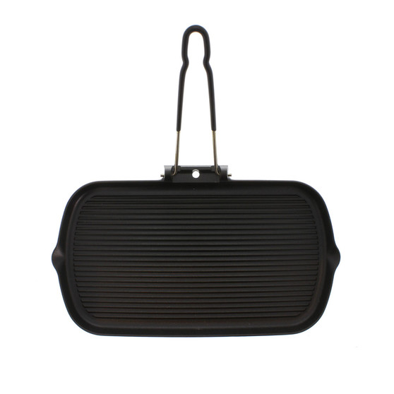 French Cast Iron 14" Rectangle Grill With Folding Handle