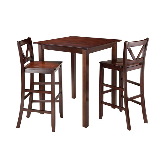 Parkland 3-Piece High Table with 2 Bar V-Back Stools
