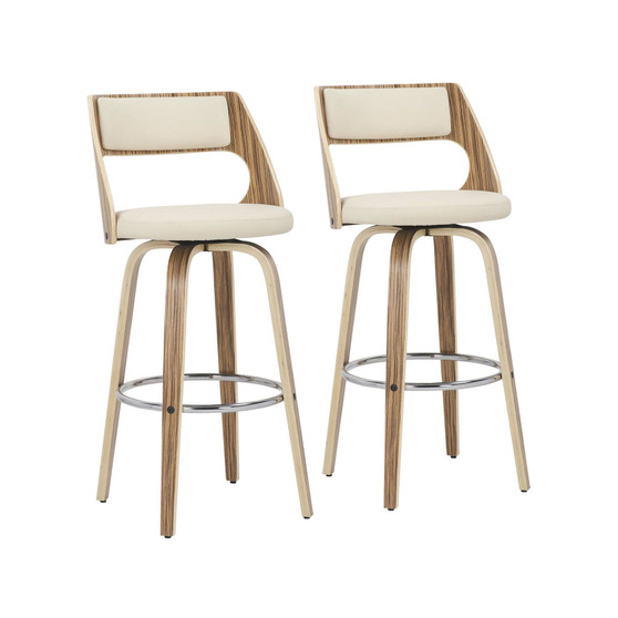 Cecina Mid-Century Modern Barstool with Swivel, Set of 2