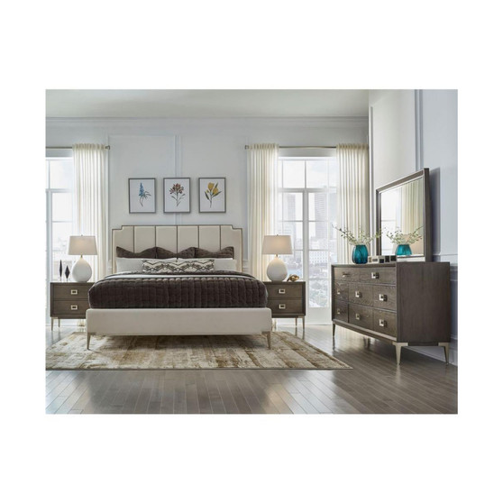 Drew & Jonathan Boulevard King 3-Pc Set (Uph Bed + Dresser + Nightstand)