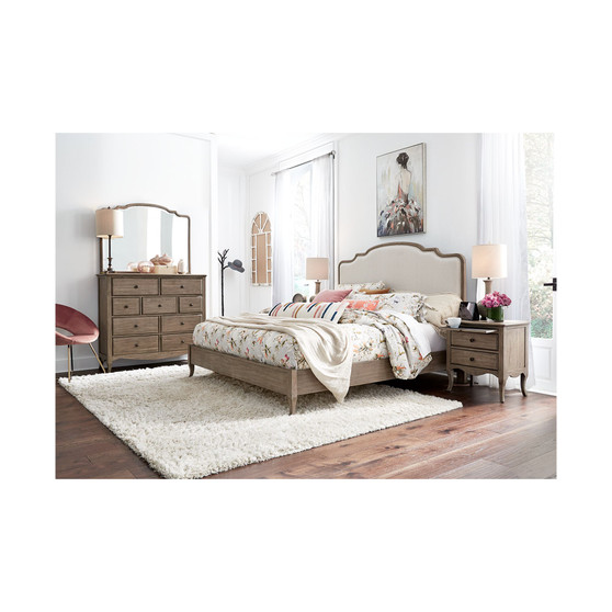 Provence Upholstered California King Bed 3-Pc. Set (Bed, Nightstand &  Chest)
