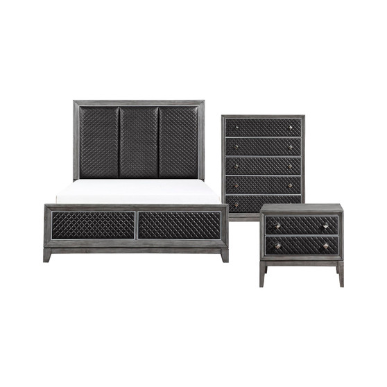 Meredith 3pc Bedroom Set (King Bed, Chest & Nightstand)