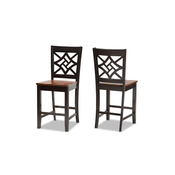 Nicolette Modern and Contemporary Wood Counter Stool Set, 2 Piece
