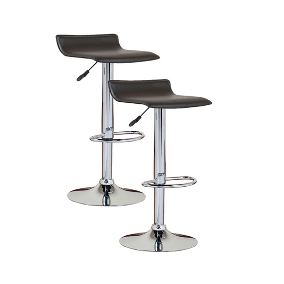 Favorite Finds Black Adjustable Swivel Barstool-Set of 2