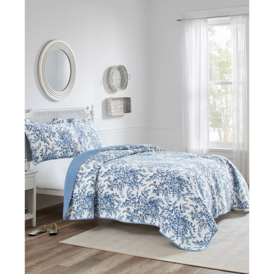Bedford Cotton Reversible 3 Piece Quilt Set, Full/Queen