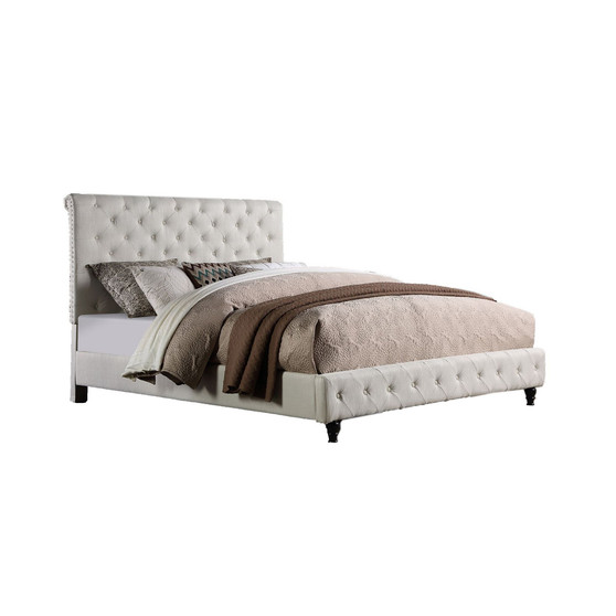 Ashley Modern Tufted with Nailhead Trim Bed, Queen