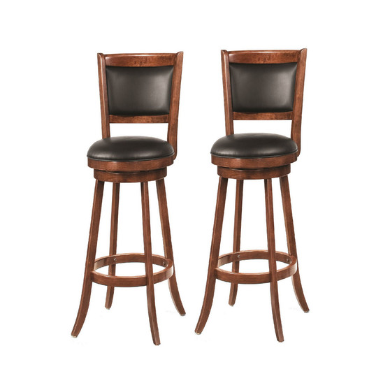 Antony 29" Swivel Bar Stools with Upholstered Seat (Set of 2)