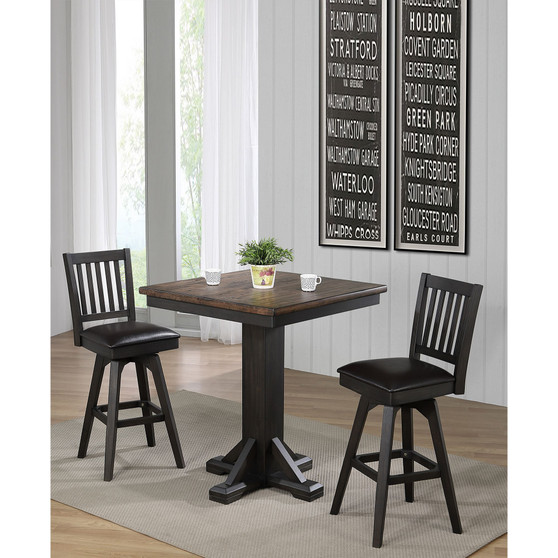 Peighton 3 Piece Pub Table Set (Table and 2 stools)