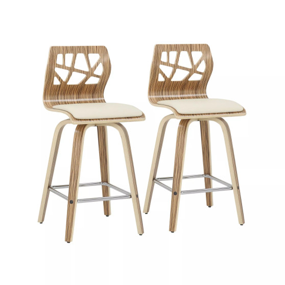 Folia Mid-Century Modern Counter Stool, Set of 2