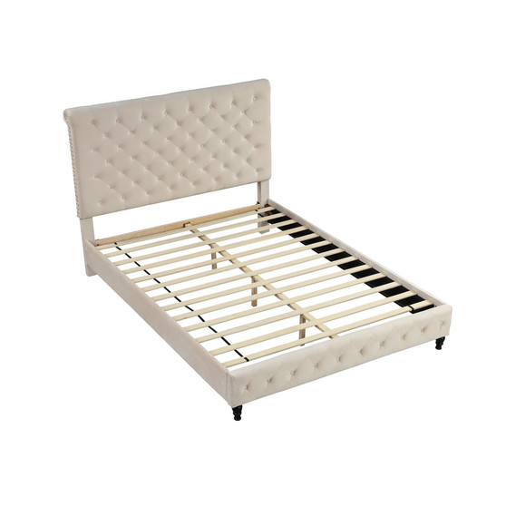 Ashley Tufted Fabric Platform Bed, King