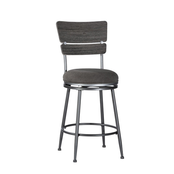 Melange Wood Back Swivel Counter Height Stool