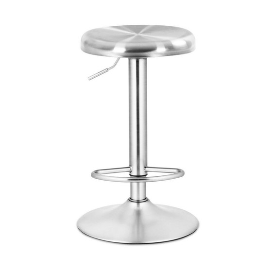 Brushed Stainless Steel Swivel Bar Stool Seat Adjustable
