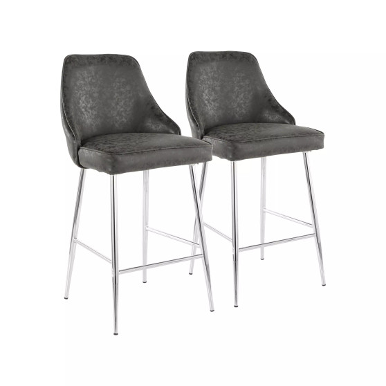 Marcel Chrome Counter Stool, Set of 2