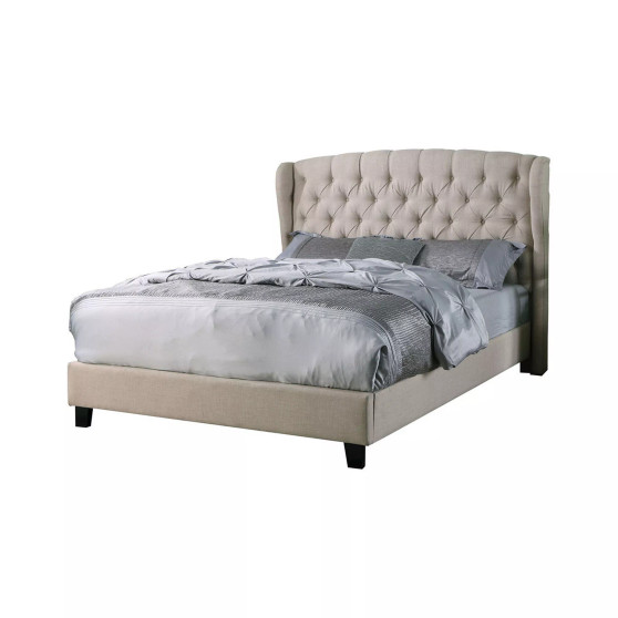 Frances Upholstered Linen Blend Platform Bed, California King