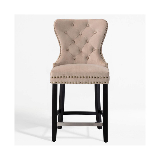 Tufted Velvet Counter Stool