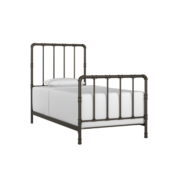 Elmaire Antique-Like Industrial Lines Bed, Twin