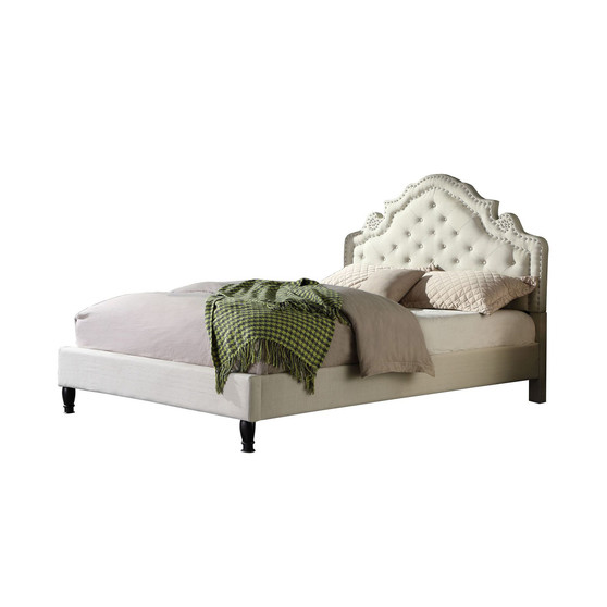 Theresa Modern Tufted with Nailhead Trim Bed, California King