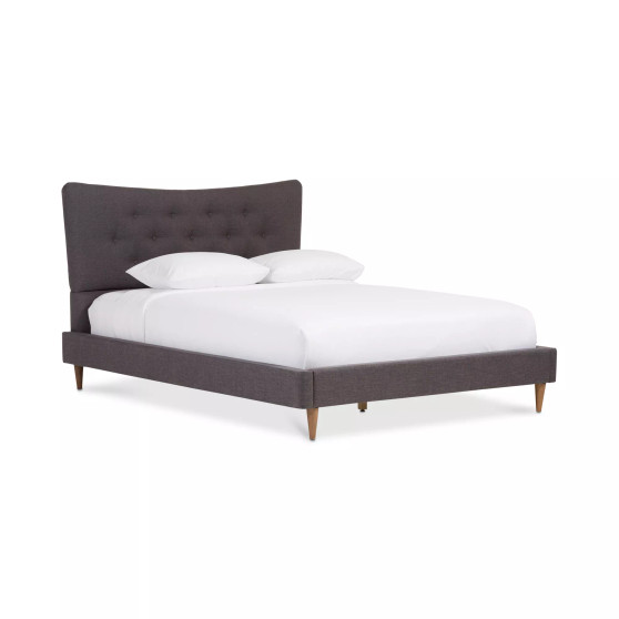 Jerell Modern King Linen Platform Bed