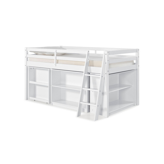 Roxy Junior Loft Bed with Storage Drawers, Bookshelf and Desk