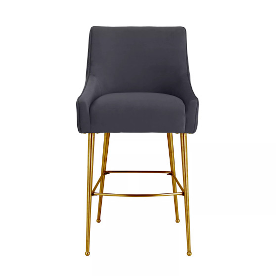 Beatrix Pleated Velvet Bar Stool