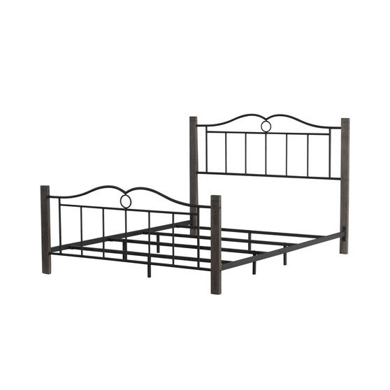 Dumont Arched Metal and Wood Queen Bed