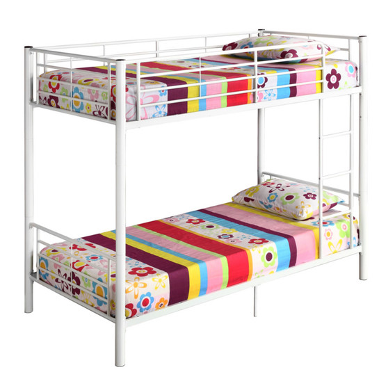 Premium Metal Twin over Twin Bunk Bed - White