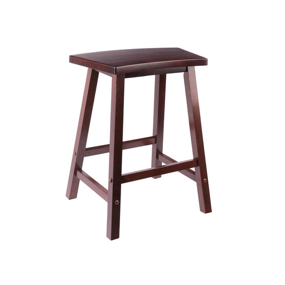 Transitional Katashi Fan Shape Counter Stool, Walnut
