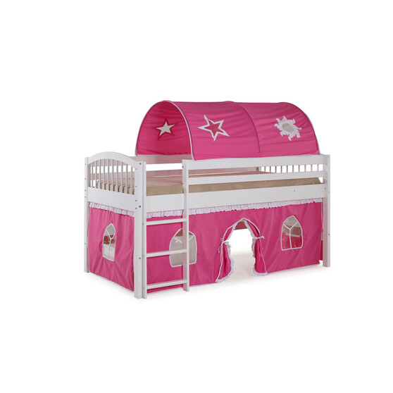 Addison White Junior Loft Bed with a Playhouse