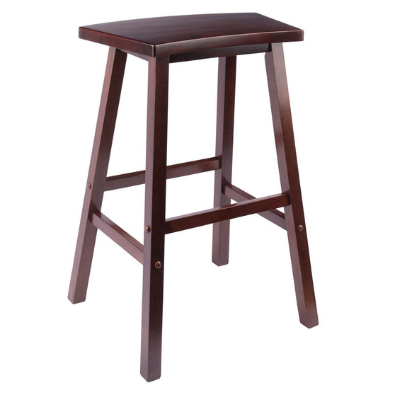 Katashi 28.62" Wood Fan Shape Bar Stool