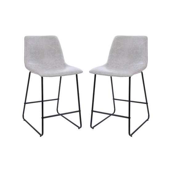 24" Commercial Grade LeatherSoft Counter Height Barstools - Set of 2