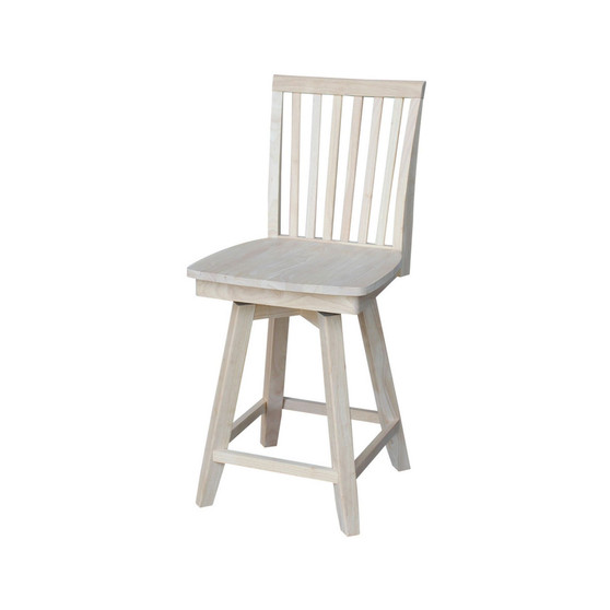 Mission Counter Height Stool with Swivel and Auto Return