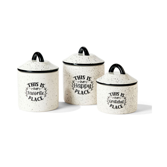 Jay Imports Happy Place 3 Piece Canister Set