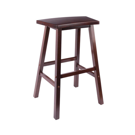 Transitional Katashi Fan Shape Bar Stool, Walnut