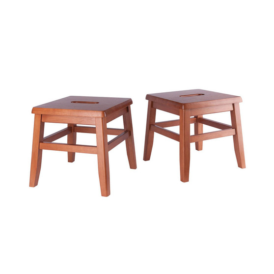 Kaya 2 Piece Set Conductor Stool, Teak