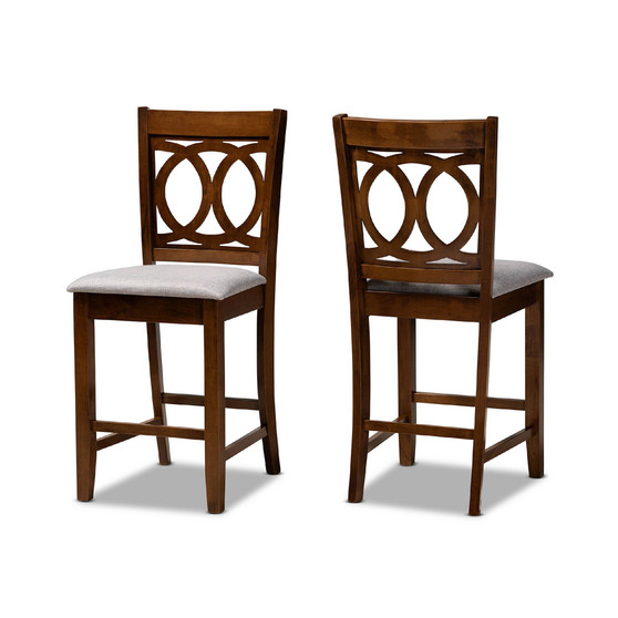 Lenoir Modern and Contemporary Fabric Upholstered 2 Piece Counter Height Pub Chair Set