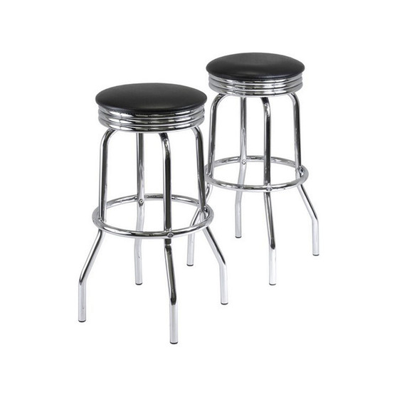 Summit 2-Piece Swivel Bar Stool with Leather