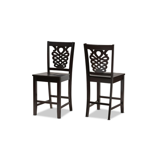 Gervais Modern and Contemporary Transitional Wood Counter Stool Set, 2 Piece