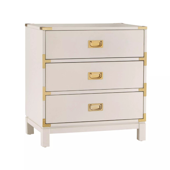 Herley 3-Drawer Gold Accent End Table Nightstand