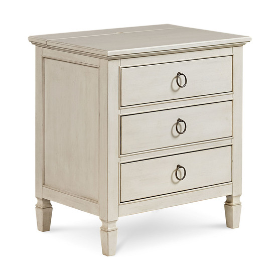 Sag Harbor White Nightstand with Power Oulet