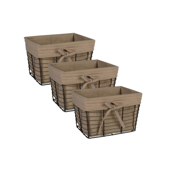 Small Vintage-like Wire Liner Basket Set of 3