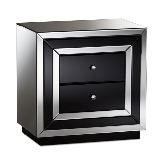 Cecelia Mirrored Nightstand, Quick Ship