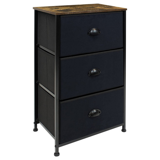 3 Drawer Chest Dresser with Wood Top