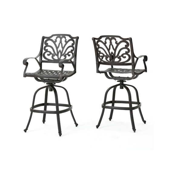 Alfresco Outdoor Cast Barstools, Set of 2